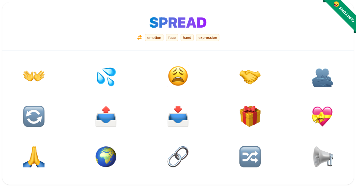 Spread Emojis 👐 💦 😩 | Meaning, Copy & Paste