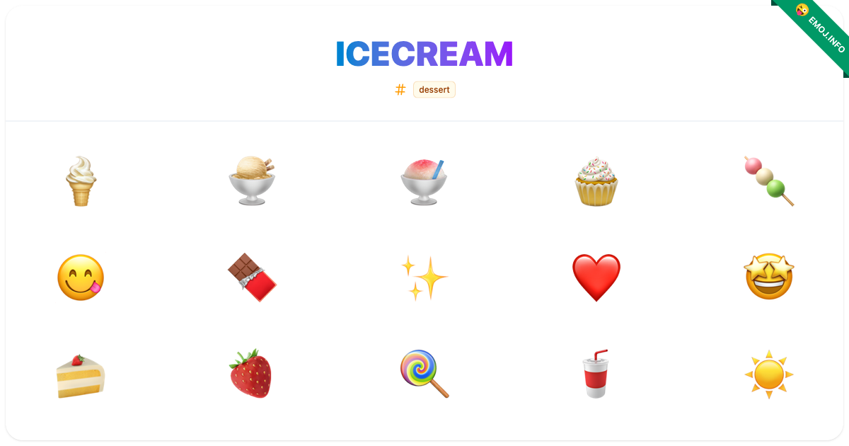 Icecream Emojis ๐ฆ ๐จ ๐ง | Meaning, Copy & Paste