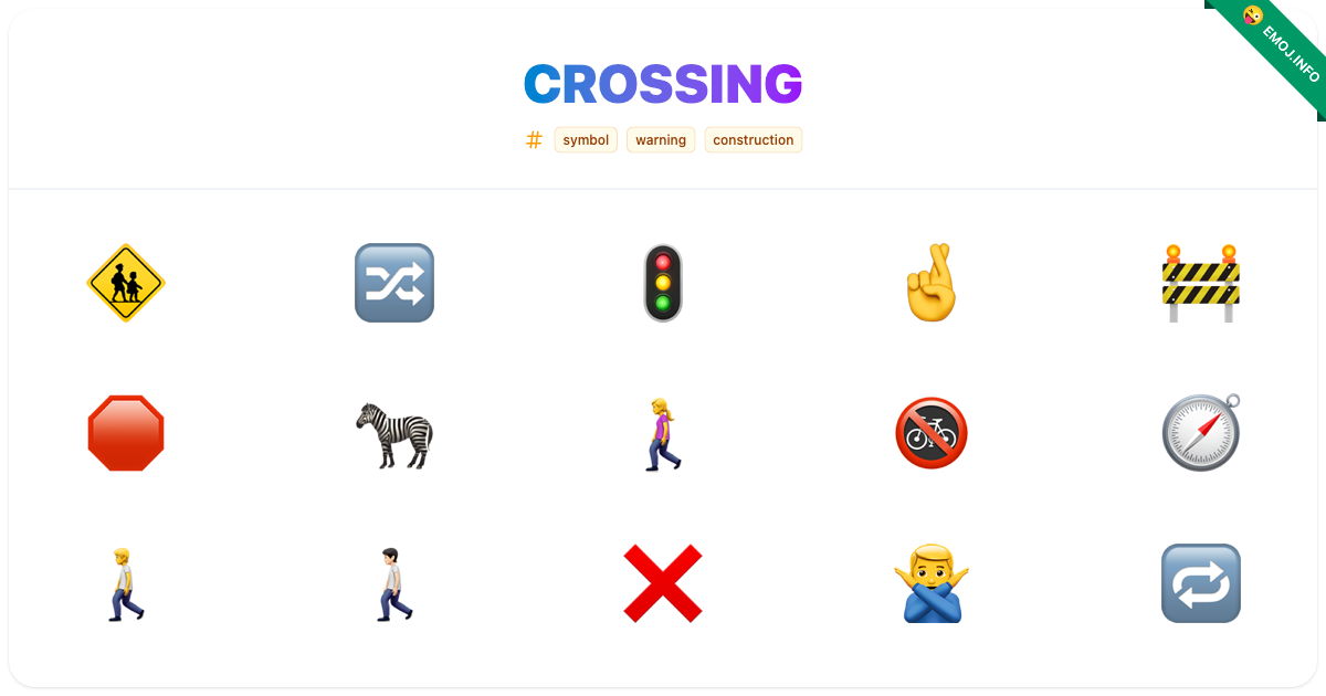 Crossing Emojis ๐ธ ๐ ๐ฆ | Meaning, Copy & Paste