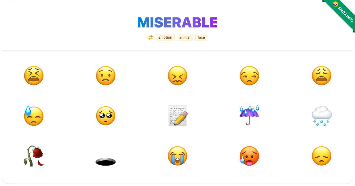 Miserable Emojis ๐ซ ๐ ๐ | Meaning, Copy & Paste