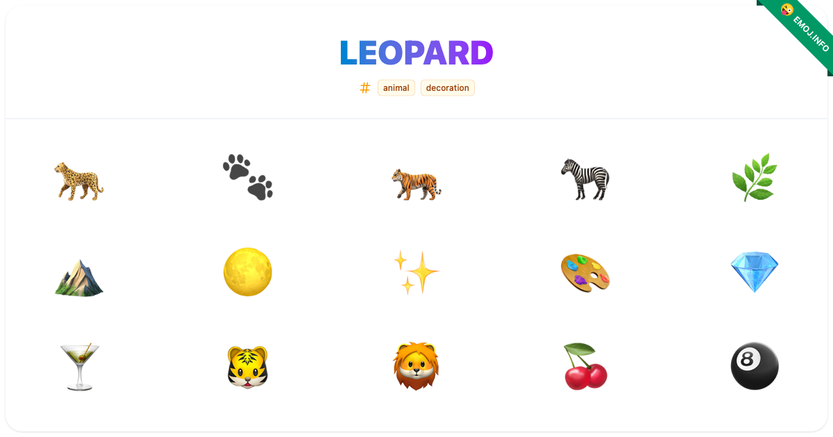Leopard Emojis 🐆 🐾 🐅 | Meaning, Copy & Paste