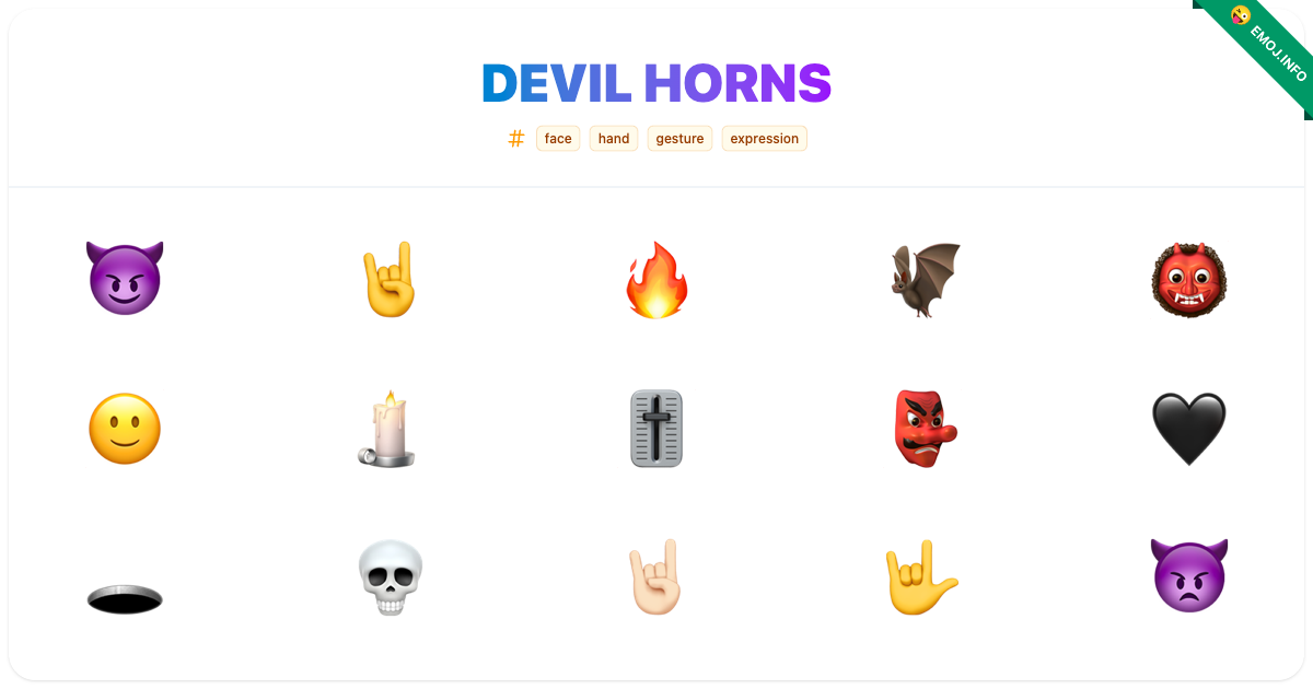 Devil Horns Emojis 😈 🤘 🔥 | Meaning, Copy & Paste