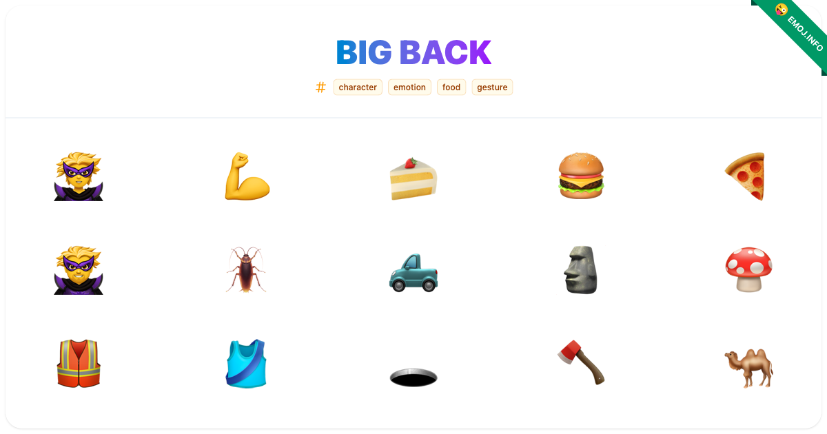 Big Back Emojis 🦹 💪 🍰 | Meaning, Copy & Paste