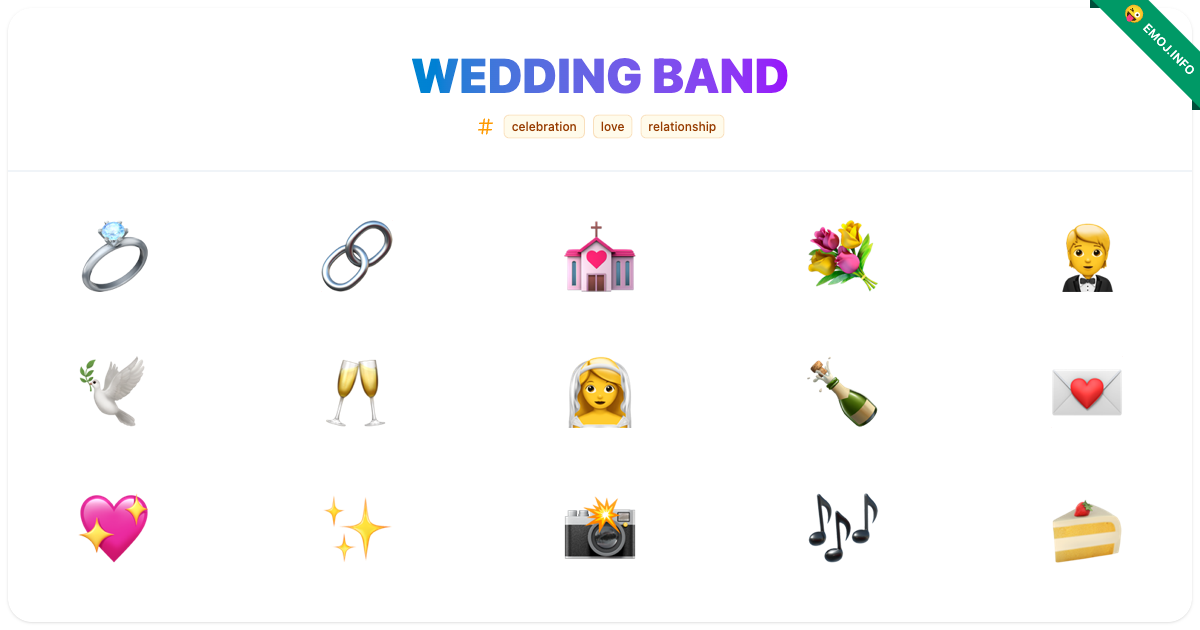 Wedding Band Emojis 💍 🔗 💒 | Meaning, Copy & Paste