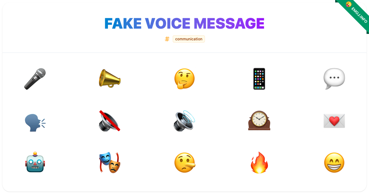 Fake Voice Message Emojis 🎤 📣 🤔 | Meaning, Copy & Paste