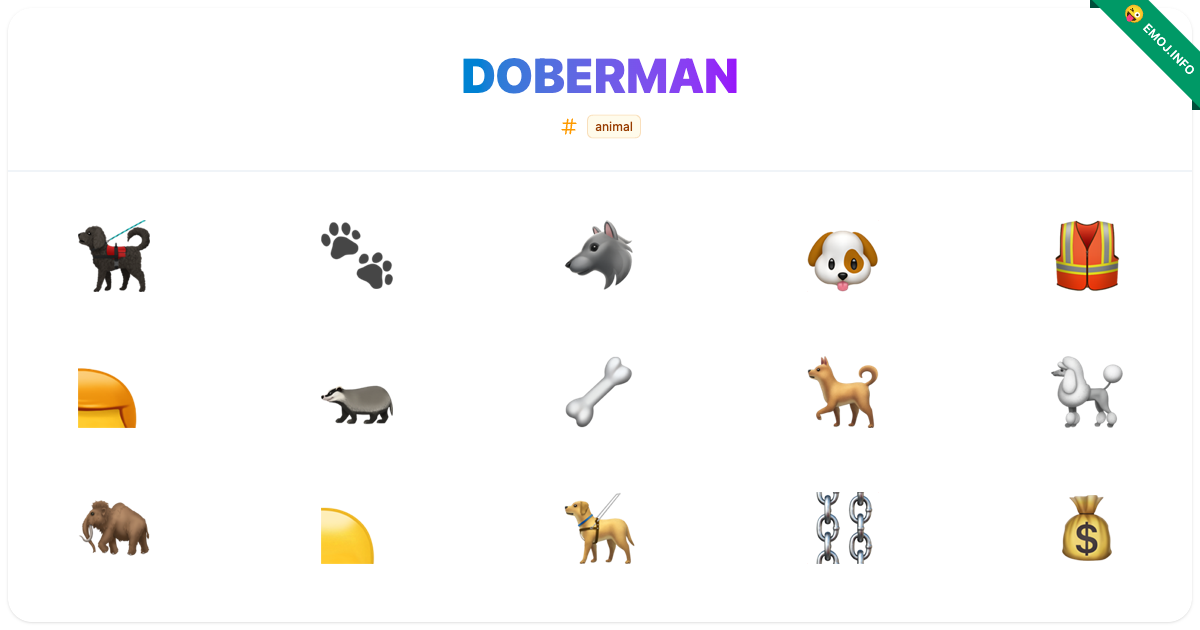 Doberman Emojis ๐โ๐ฆบ ๐พ ๐บ | Meaning, Copy & Paste