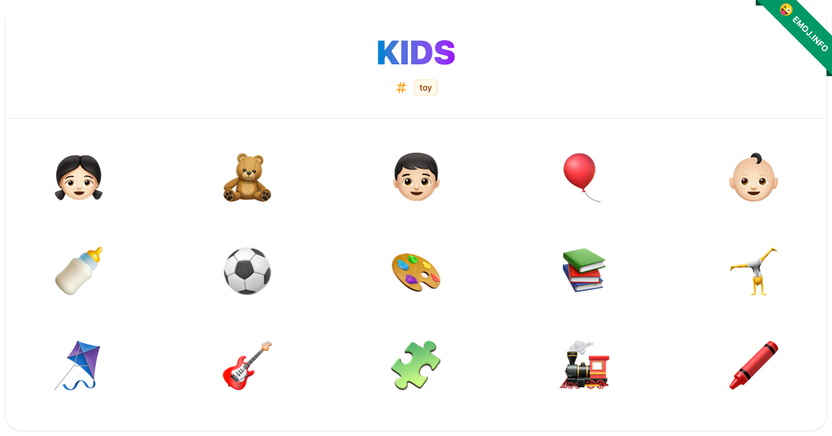 Kids Emojis 👧🏻 🧸 👦🏻 | Meaning, Copy & Paste