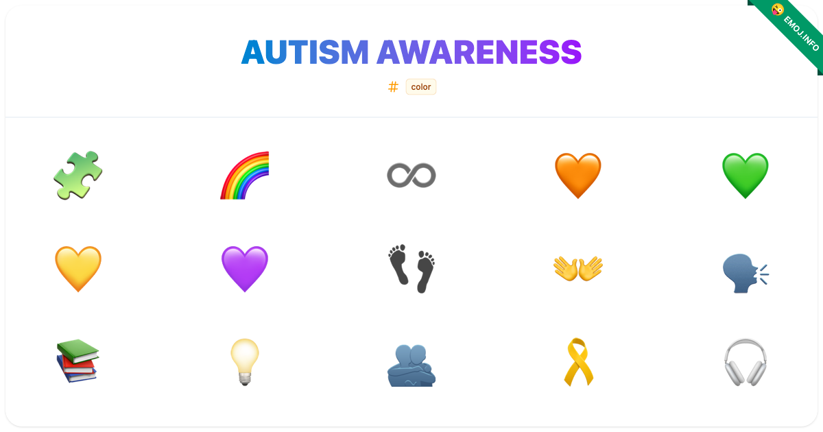 Autism Awareness Emojis 🧩 🌈 ♾️ | Meaning, Copy & Paste
