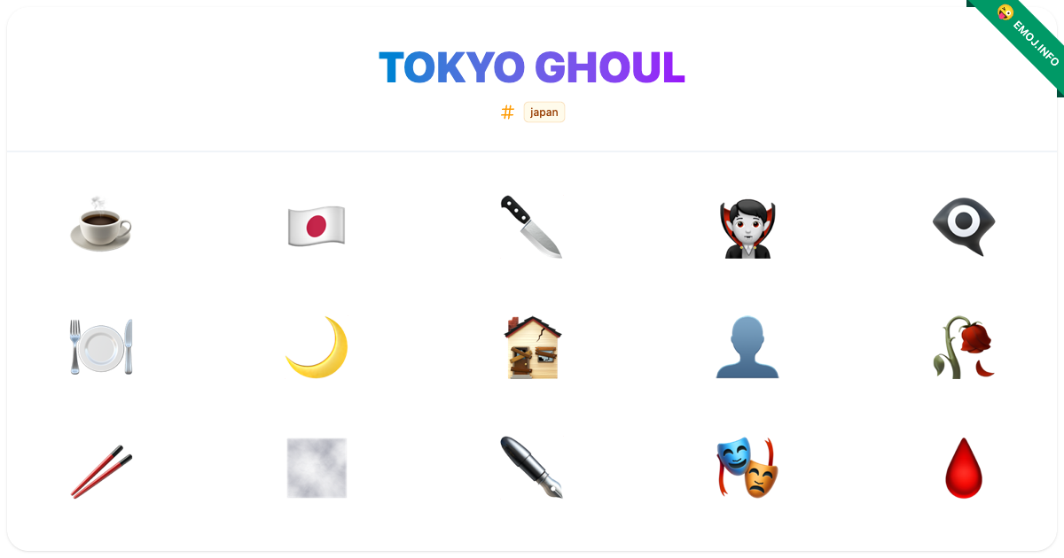 Tokyo Ghoul Emojis ☕ 🇯🇵 🔪 | Meaning, Copy & Paste