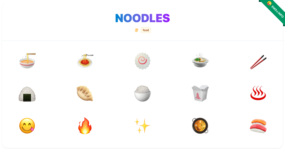 Noodles Emojis 🍜 🍝 🍥 | Meaning, Copy & Paste