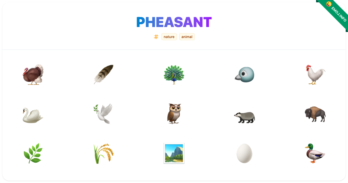 Pheasant Emojis 🦃 🪶 🦚 | Meaning, Copy & Paste