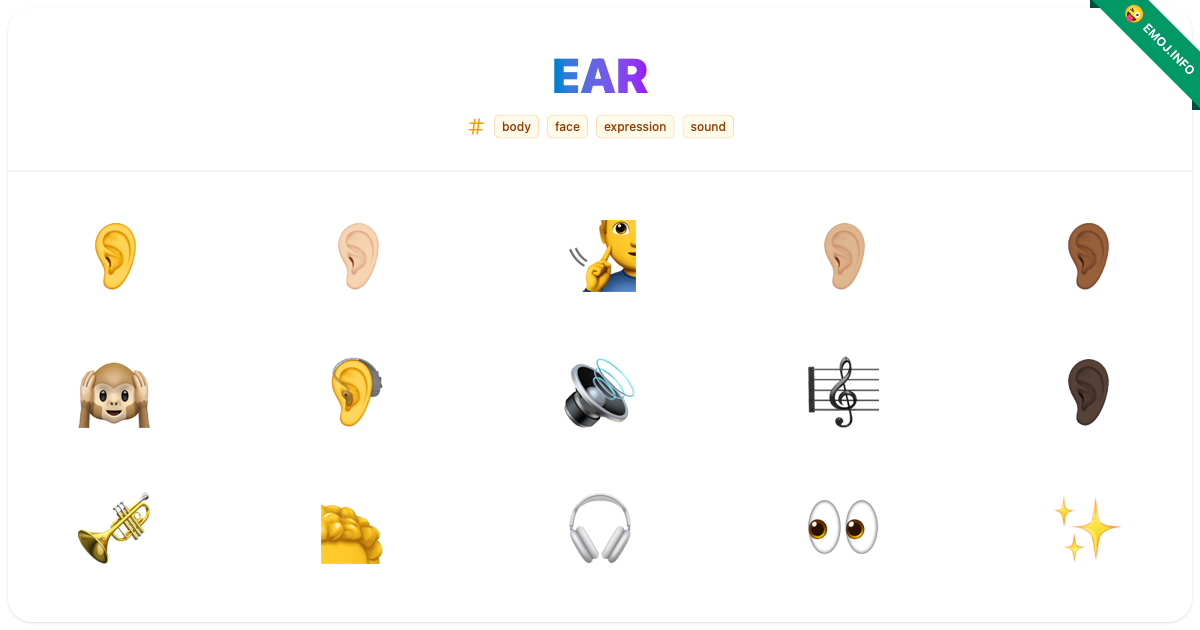 Ear Emojis 👂 👂🏻 🧏‍♂️ | Meaning, Copy & Paste