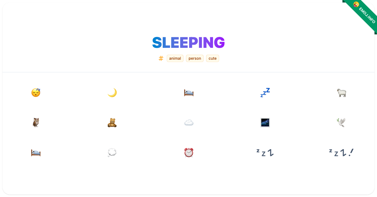 Sleeping Emojis 😴 🌙 🛌 | Meaning, Copy & Paste