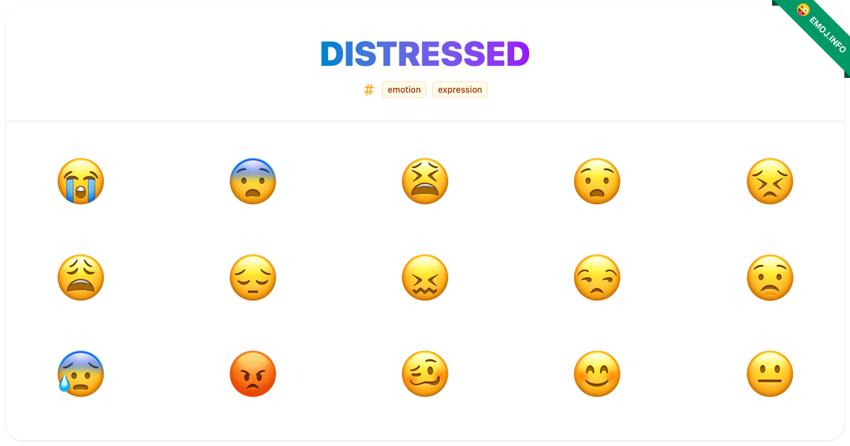 Distressed Emojis 😭 😨 😫 | Meaning, Copy & Paste