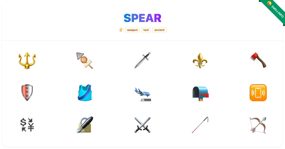 Spear Emojis ๐ฑ ๐ข ๐ก๏ธ | Meaning, Copy & Paste