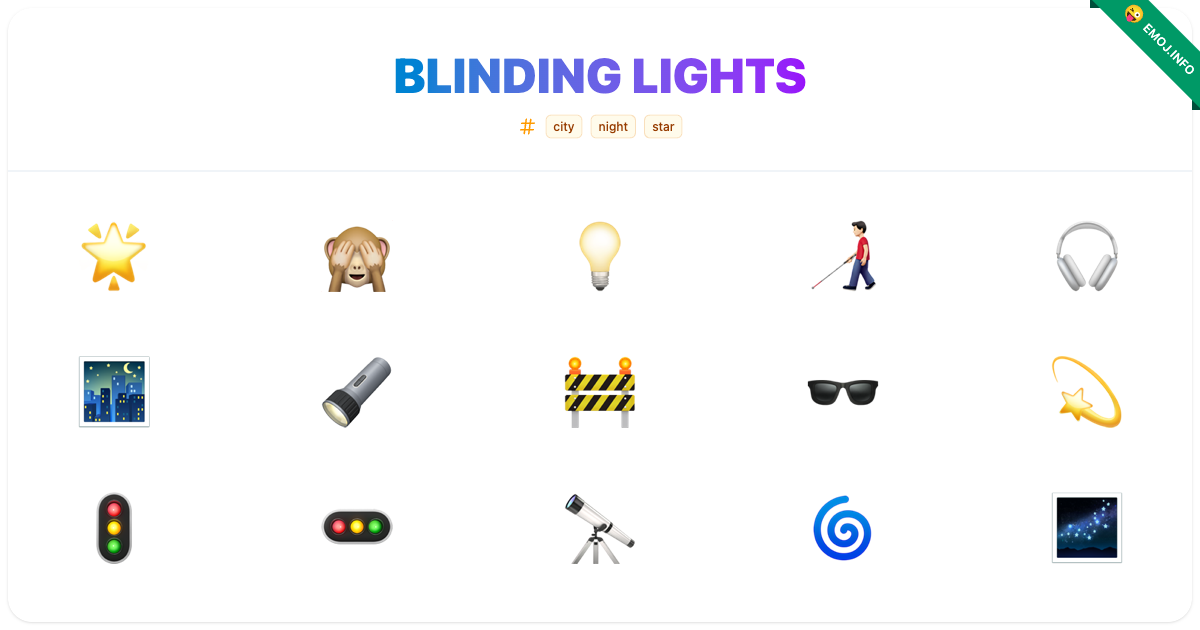 Blinding Lights Emojis 🌟 🙈 💡 | Meaning, Copy & Paste