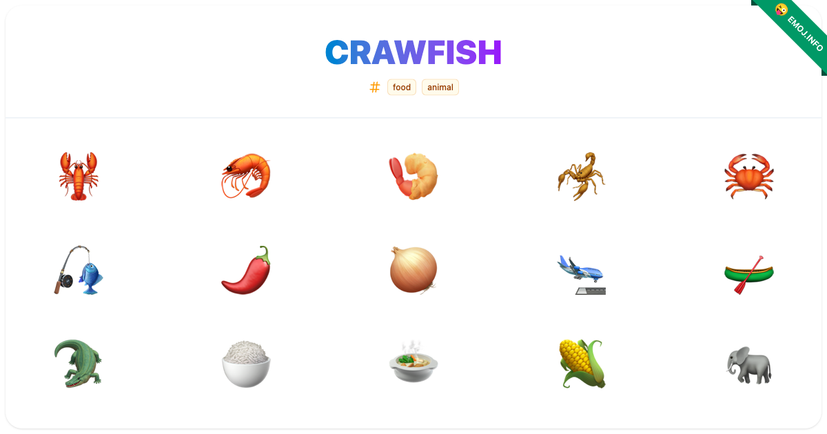 Crawfish Emojis 🦞 🦐 🍤 | Meaning, Copy & Paste
