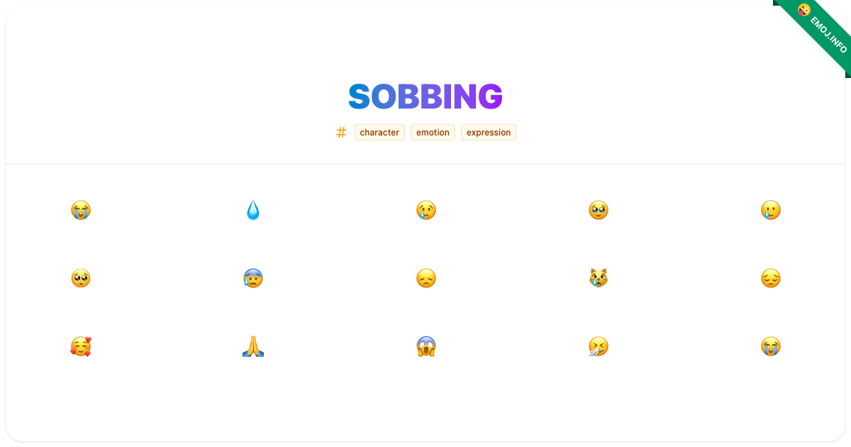 Sobbing Emojis π π§ π’ | Meaning, Copy & Paste