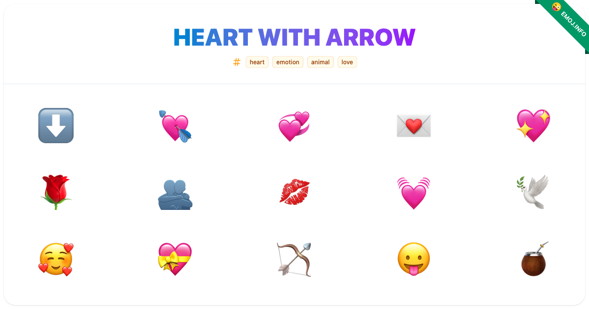 Heart With Arrow Emojis โฌ๏ธ ๐ ๐ | Meaning, Copy & Paste