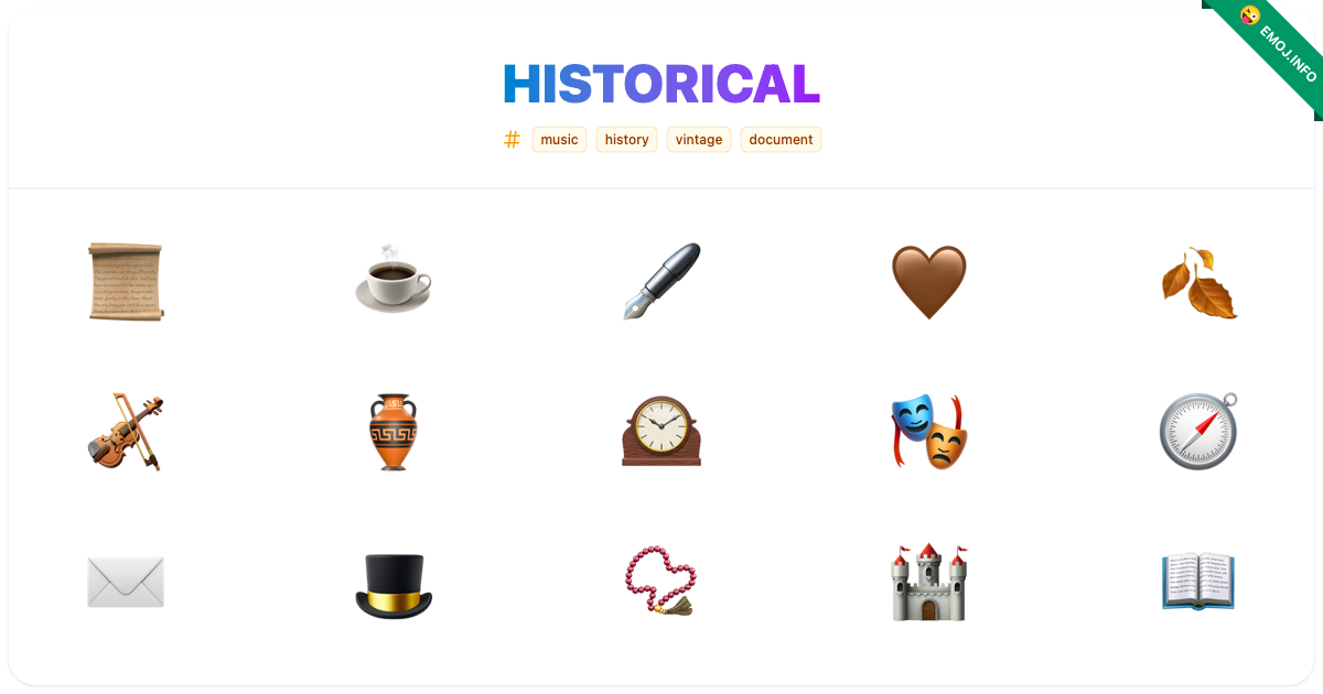 Historical Emojis 📜 ☕ 🖋️ | Meaning, Copy & Paste