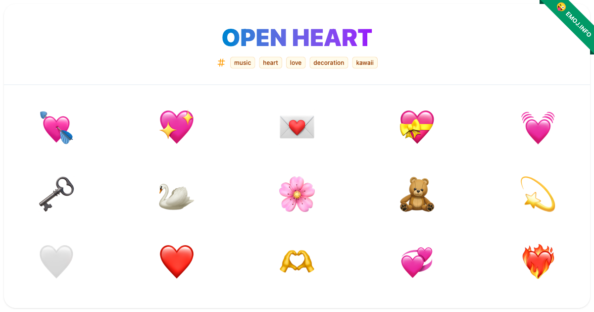 Open Heart Emojis 💘 💖 💌 | Meaning, Copy & Paste