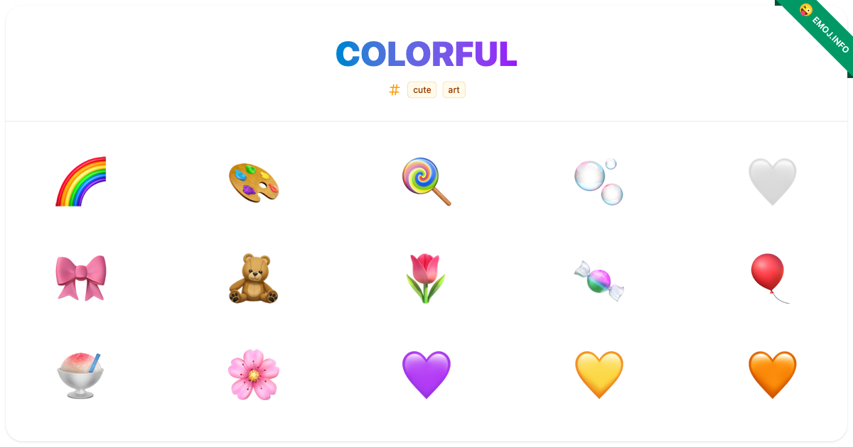 Colorful Emojis 🌈 🎨 🍭 | Meaning, Copy & Paste