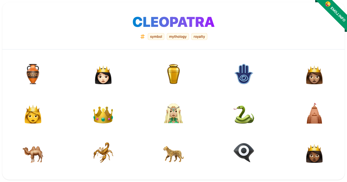 Cleopatra Emojis ๐บ ๐ธ๐ป โฑ๏ธ | Meaning, Copy & Paste