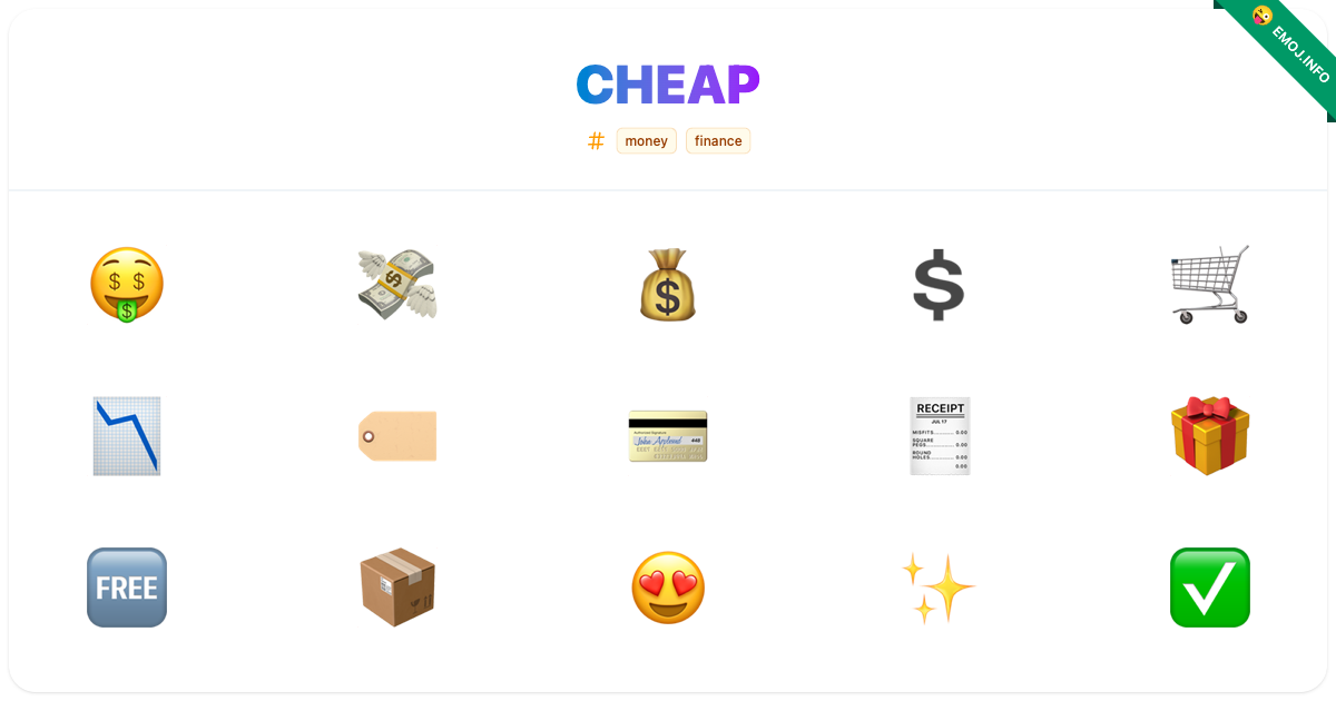 Cheap Emojis π€ πΈ π° | Meaning, Copy & Paste