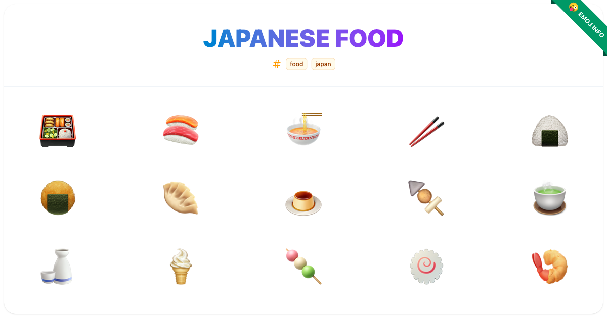 Japanese Food Emojis 🍱 🍣 🍜 | Meaning, Copy & Paste