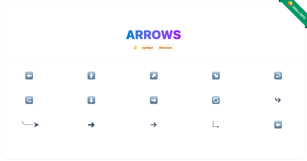 Arrows Emojis ⬅️ ⬆️ ↗️ | Meaning, Copy & Paste