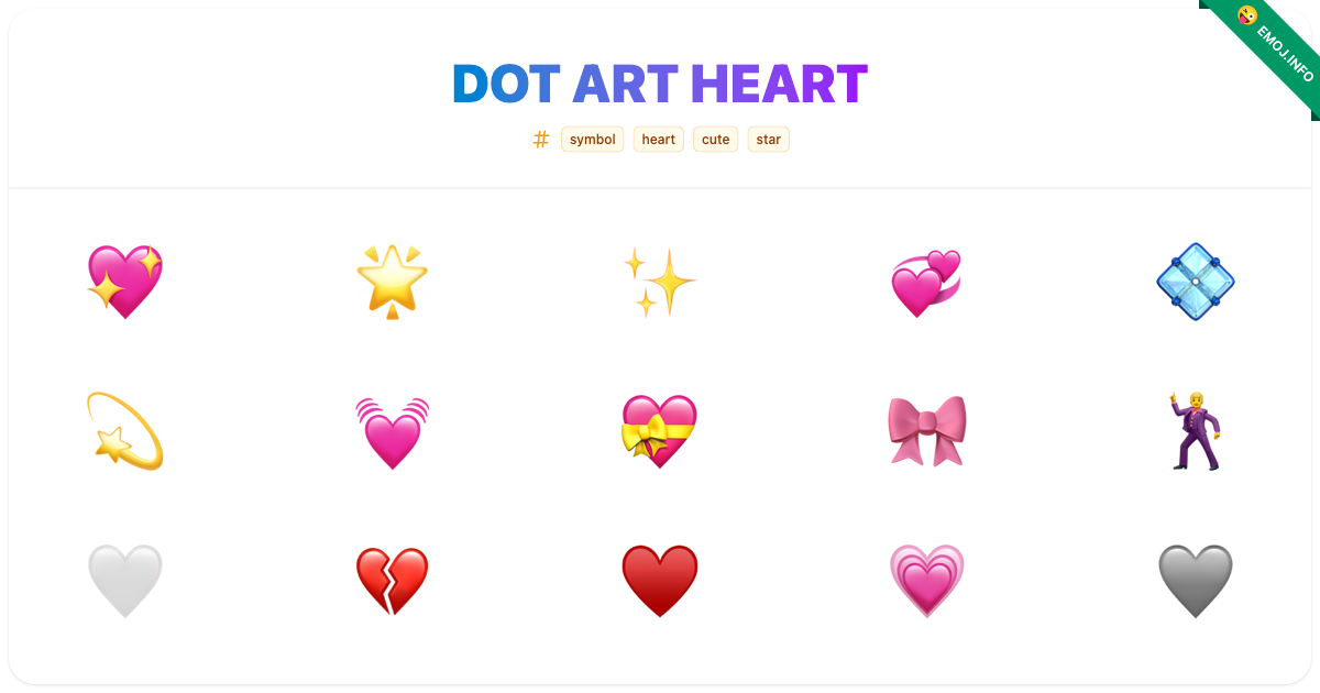 Dot Art Heart Emojis 💖 🌟 | Meaning, Copy & Paste