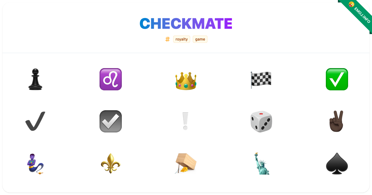 Checkmate Emojis ♟️ ♌ 👑 | Meaning, Copy & Paste