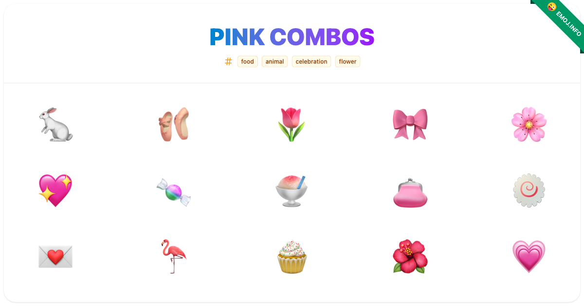 Pink Combos Emojis 🐇 🩰 🌷 | Meaning, Copy & Paste