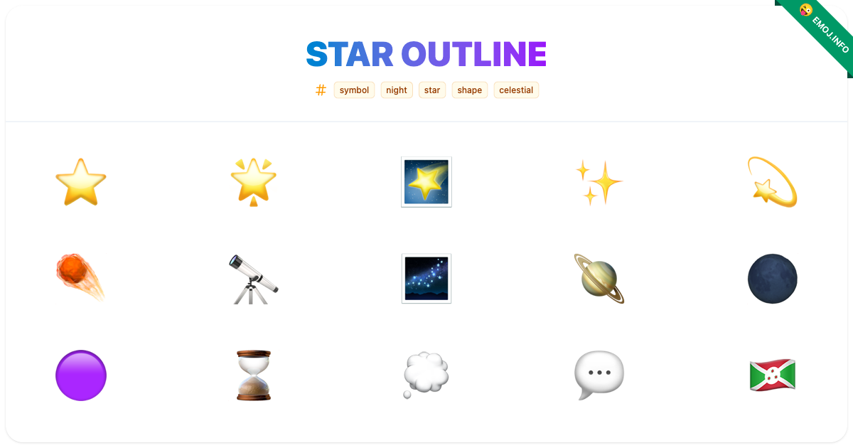 Star Outline Emojis β π π | Meaning, Copy & Paste