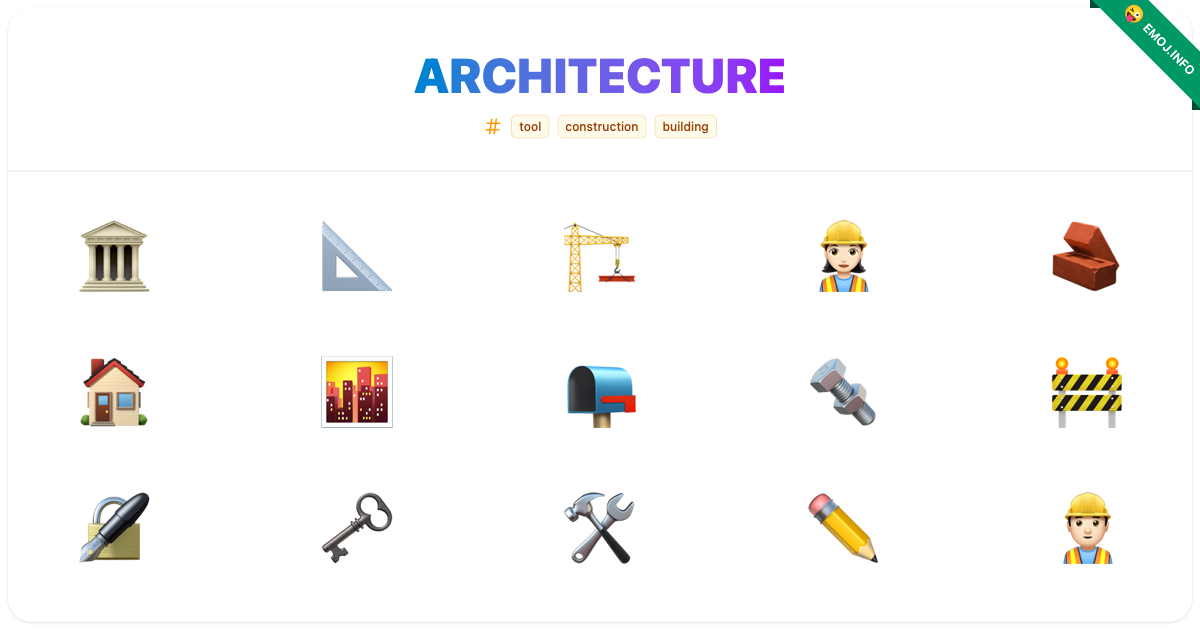 Architecture Emojis 🏛️ 📐 🏗️ | Meaning, Copy & Paste
