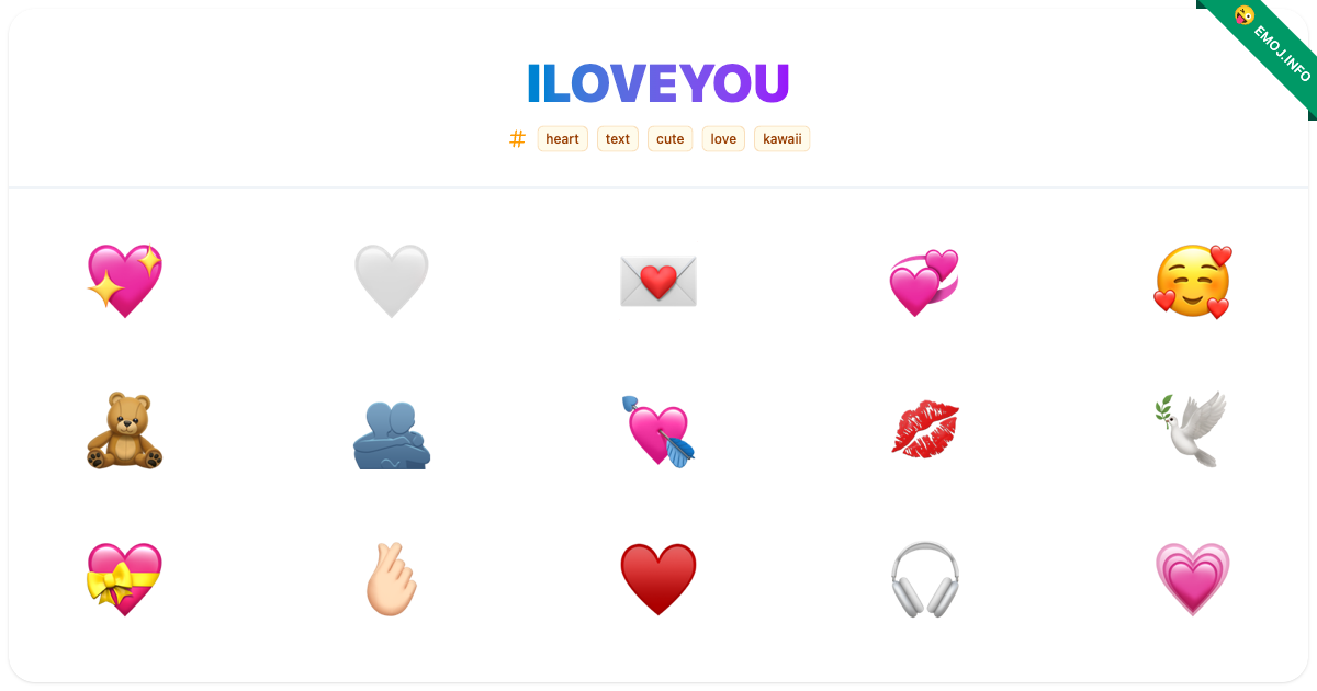 Iloveyou Emojis 💖 🤍 💌 | Meaning, Copy & Paste