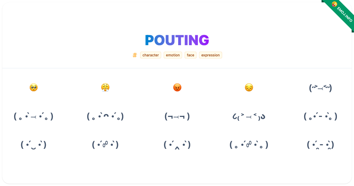 Pouting Emojis ๐ฅบ ๐ค ๐ก | Meaning, Copy & Paste