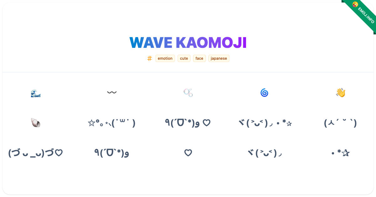 Wave Kaomoji Emojis ๐ ใฐ๏ธ ๐ซง | Meaning, Copy & Paste