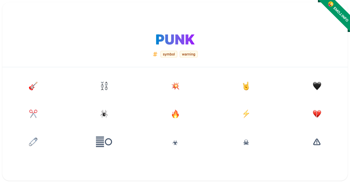 Punk Emojis 🎸 ⛓️ 💥 | Meaning, Copy & Paste