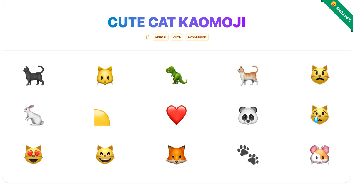 Cute Cat Kaomoji Emojis 🐈⬛ 🐱 🦖 | Meaning, Copy & Paste