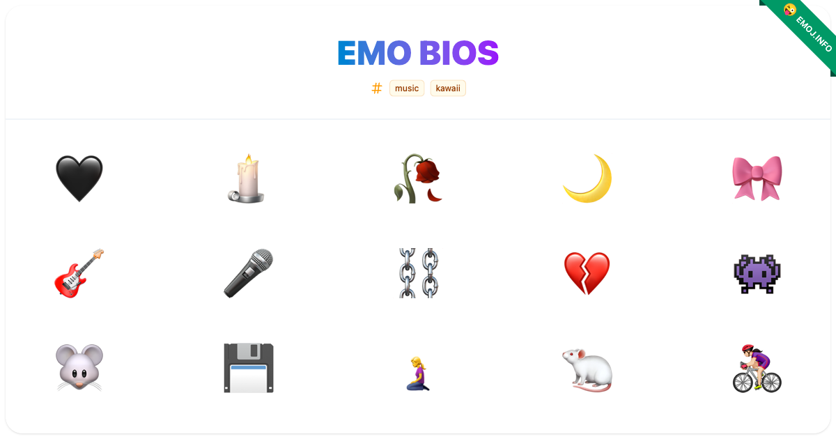 Emo Bios Emojis 🖤 🕯️ 🥀 | Meaning, Copy & Paste