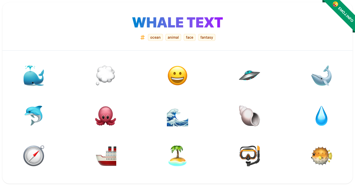 Whale Text Emojis ๐ณ ๐ญ ๐ | Meaning, Copy & Paste