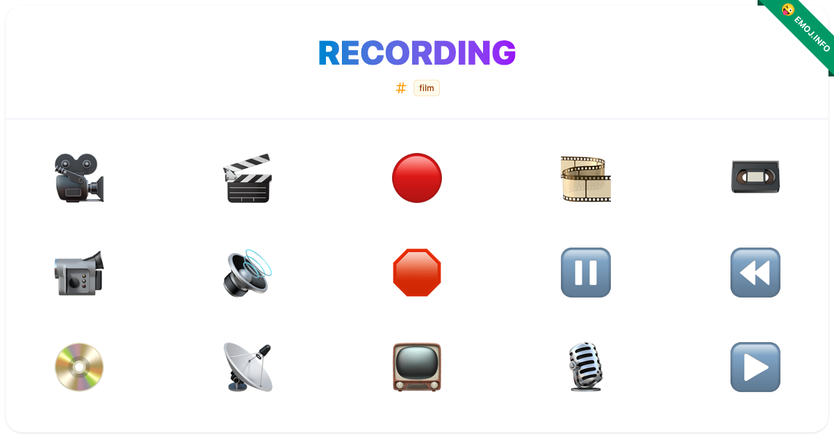 Recording Emojis 🎥 🎬 🔴 | Meaning, Copy & Paste