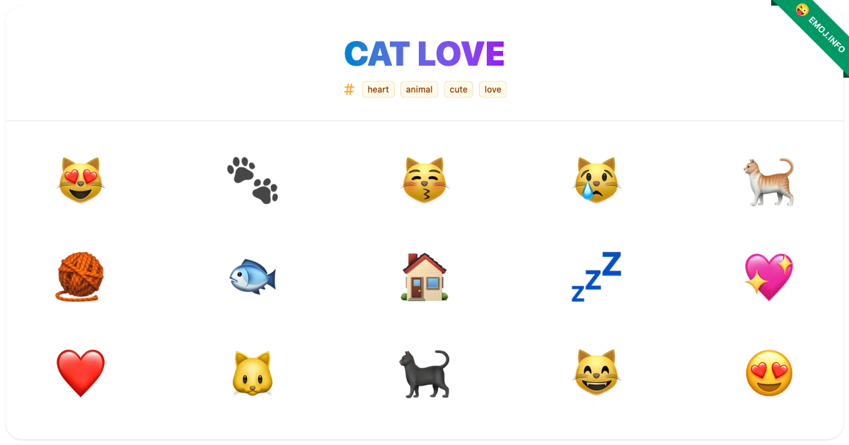 Cat Love Emojis ๐ป ๐พ ๐ฝ | Meaning, Copy & Paste