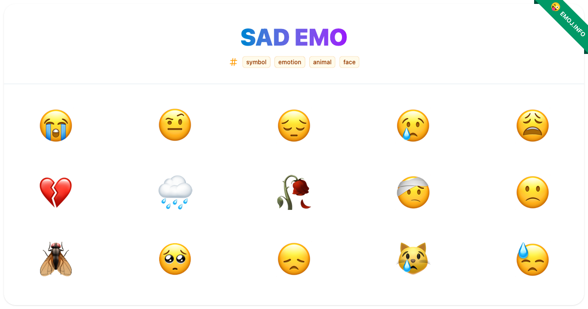 Sad Emo Emojis ๐ญ ๐คจ ๐ | Meaning, Copy & Paste