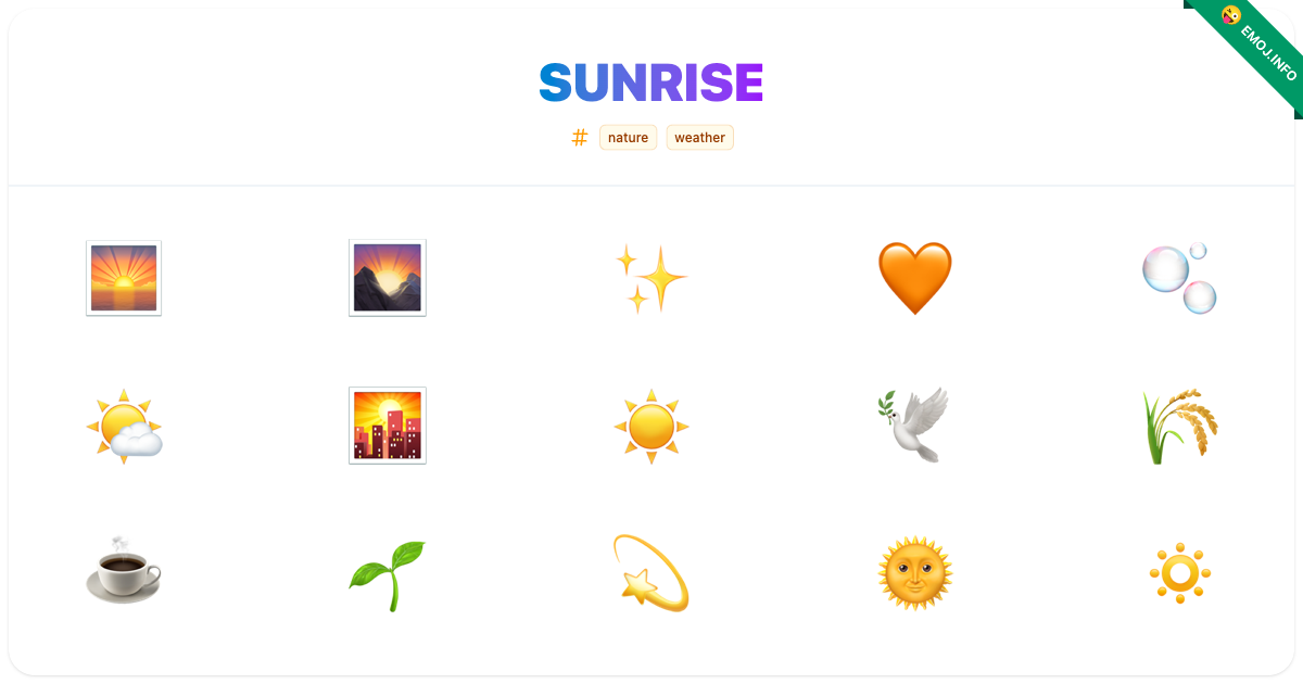 Sunrise Emojis π
π | Meaning, Copy & Paste
